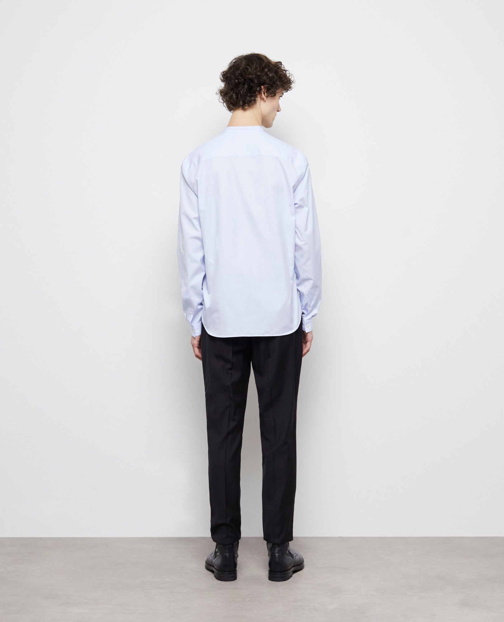 Officer Collar Shirt | Men | Blue x Ecru