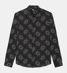 Printed Classic-Collar Shirt | Men | Black x White