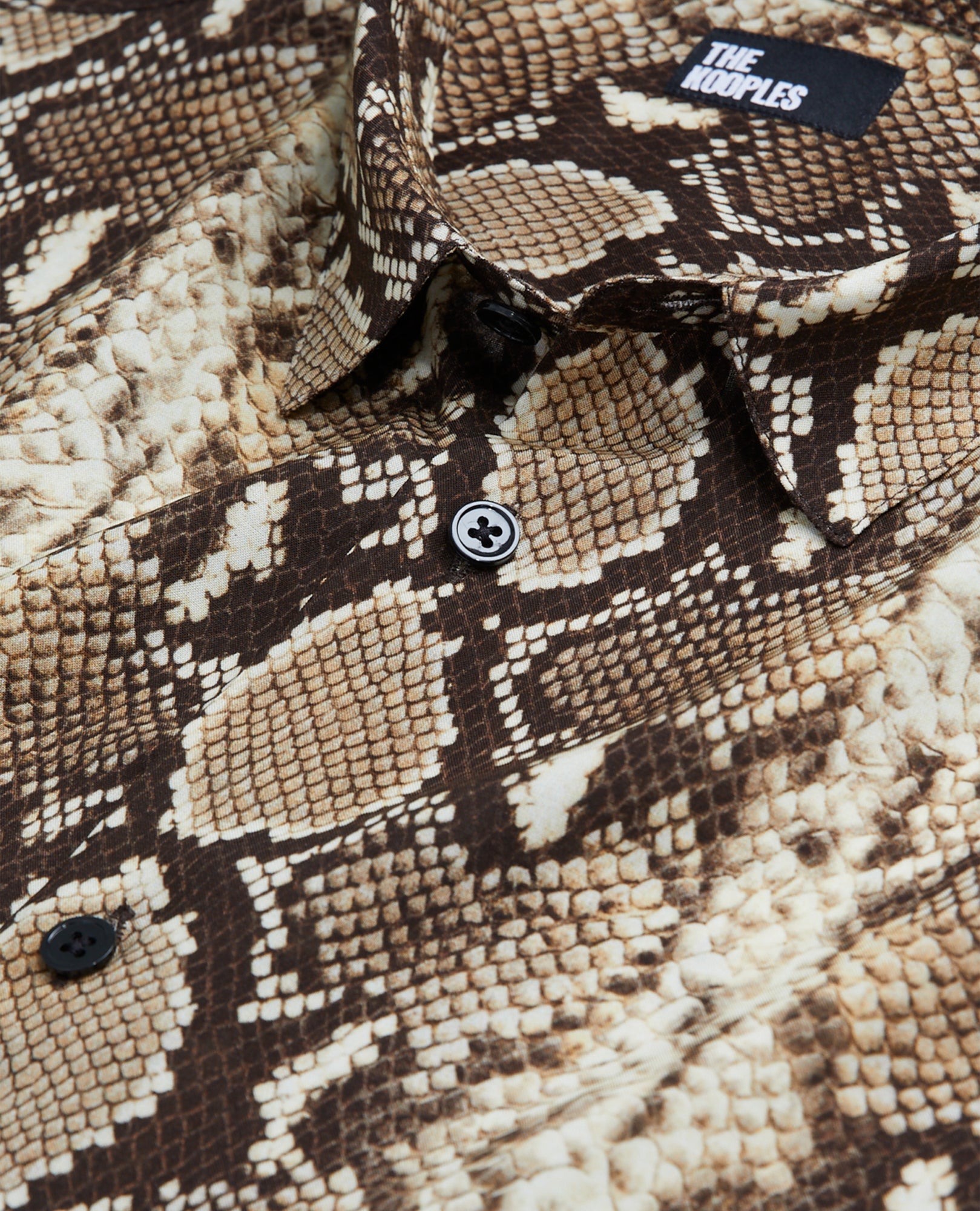 Snakeskin Print Casual Shirt | Men | Beige