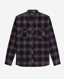 Checkered Shirt | Men | Black x Burgundy