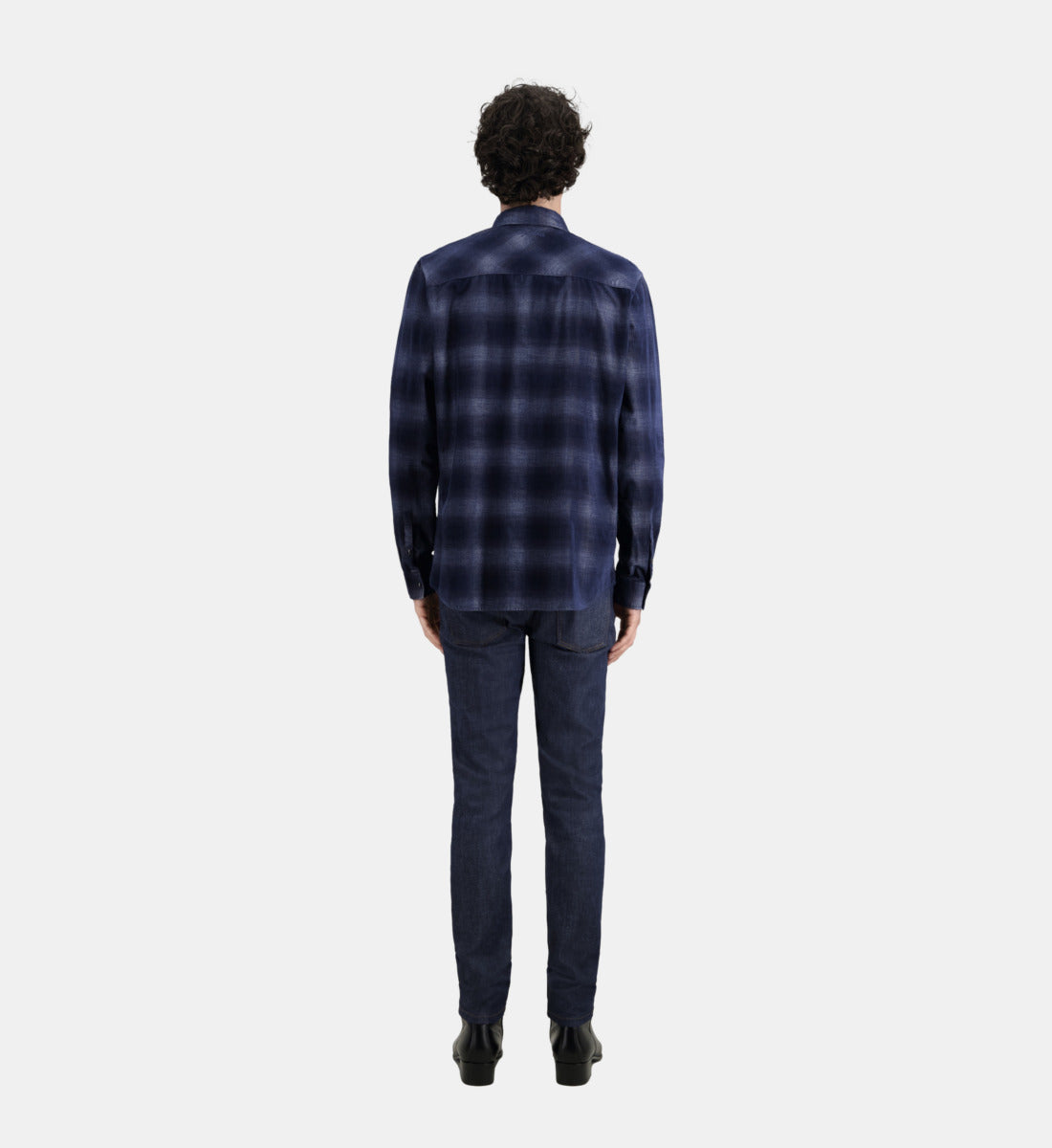 Blue Checkered Shirt | Men | Navy