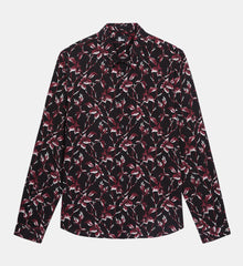 Printed Shirt | Men | Black x Burgundy