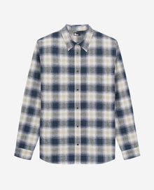 Blue And Checkered Overshirt | Men | Green x Navy x White