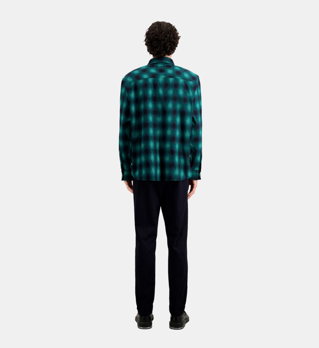 Checked Overshirt | Men | Black x Green