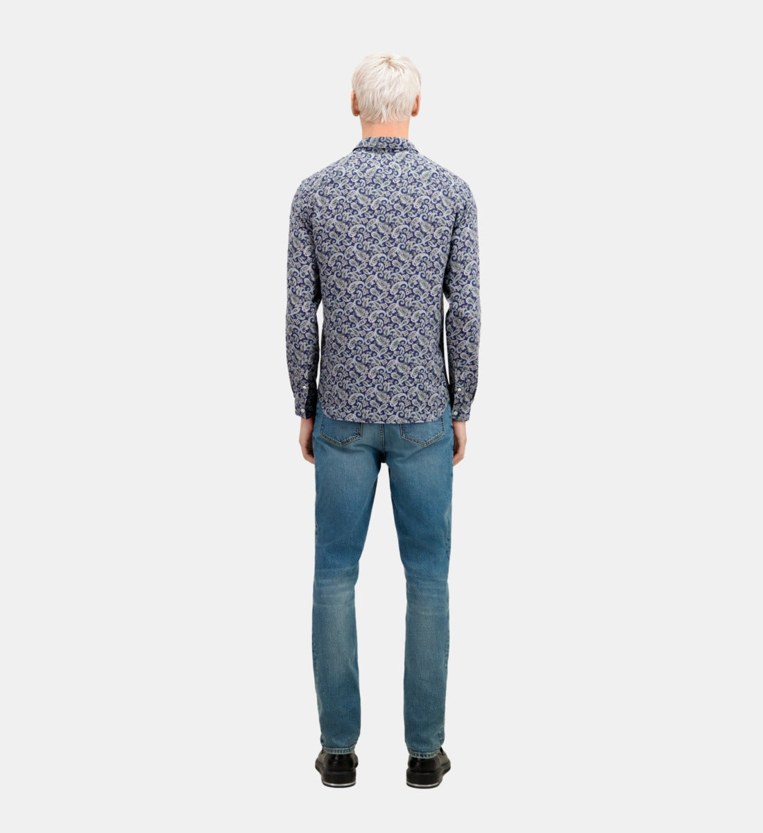 Printed Shirt | Men | Navy x Blue