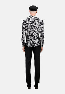 Printed Long Sleeve Shirt | Men | Black x White