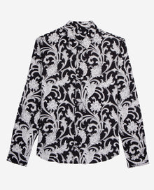 Printed Long Sleeve Shirt | Men | Black x White