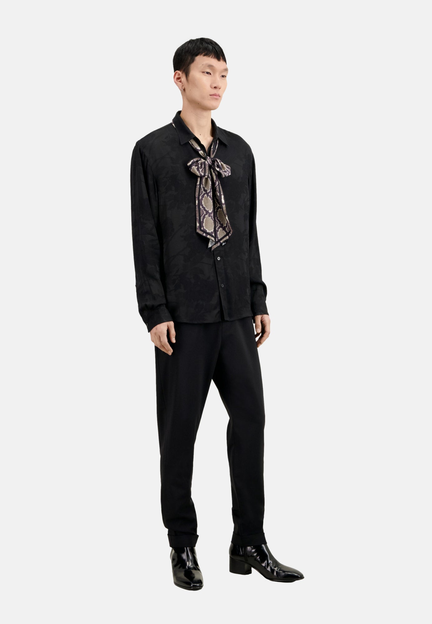 Floral Jacquard Shirt | Men | Black