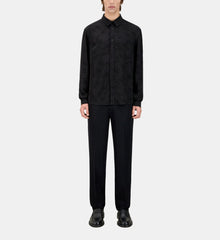 Jacquard Shirt With Palm Trees | Men | Black