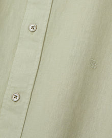 Light Green Cotton And Linen Shirt | Men | Khaki Grey