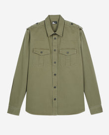 Khaki Officer Style Shirt | Men | Olive Night