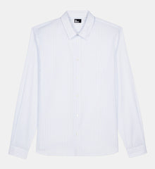 Striped Formal Shirt | Men | White x Blue