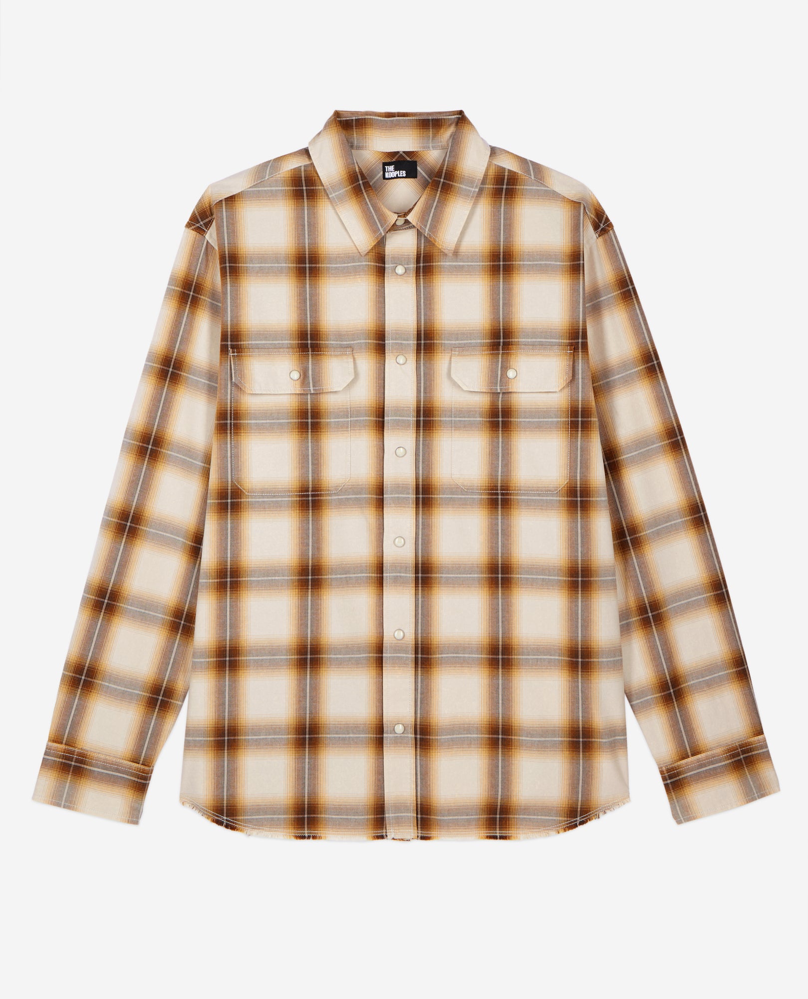 Checked Shirt | Men | Brown x Beige