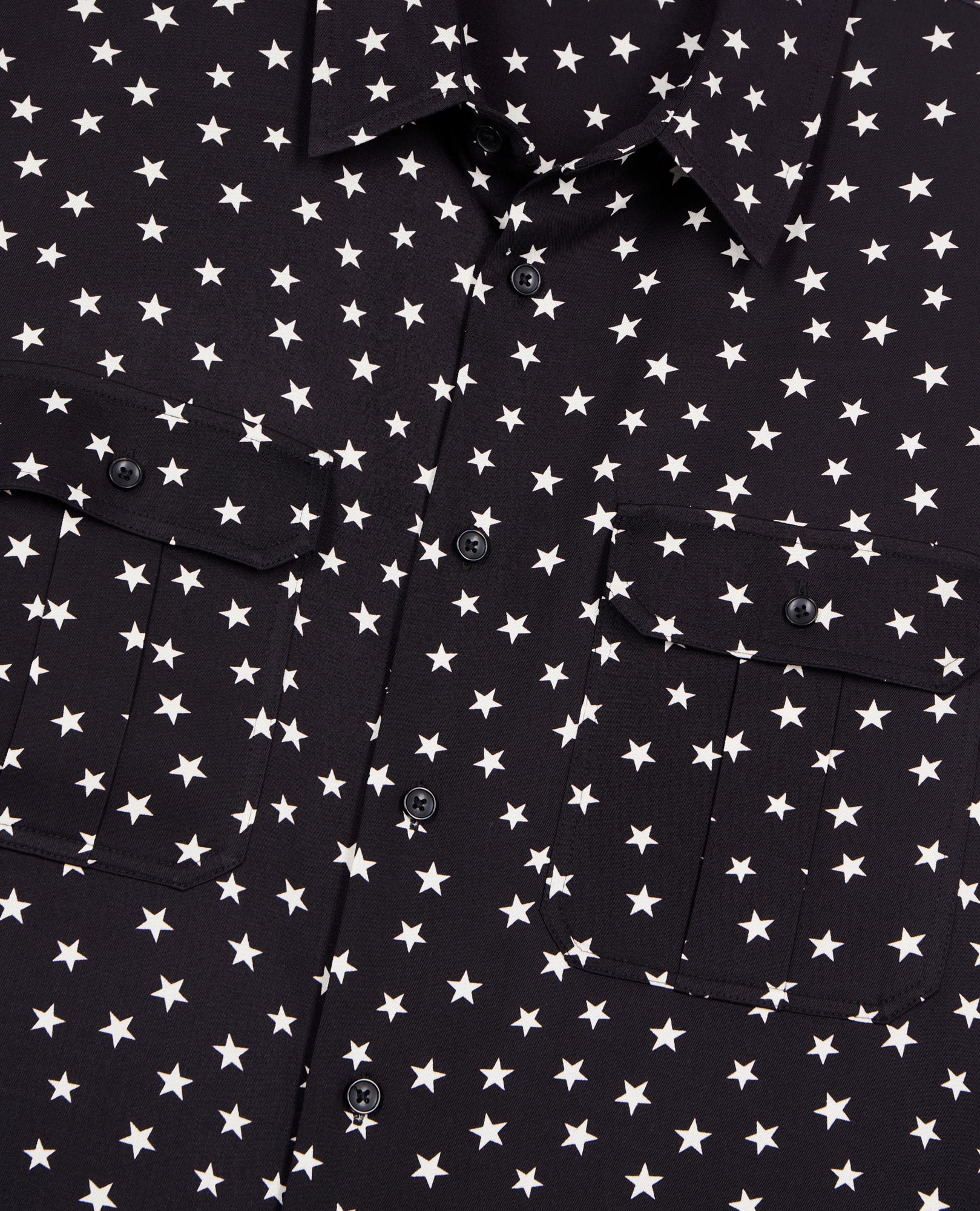 Star Printed Shirt | Men | Black x White