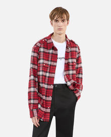 Checked Overshirt | Men | Black x Red x White