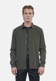 Khaki Poplin Shirt | Men | Dark Green