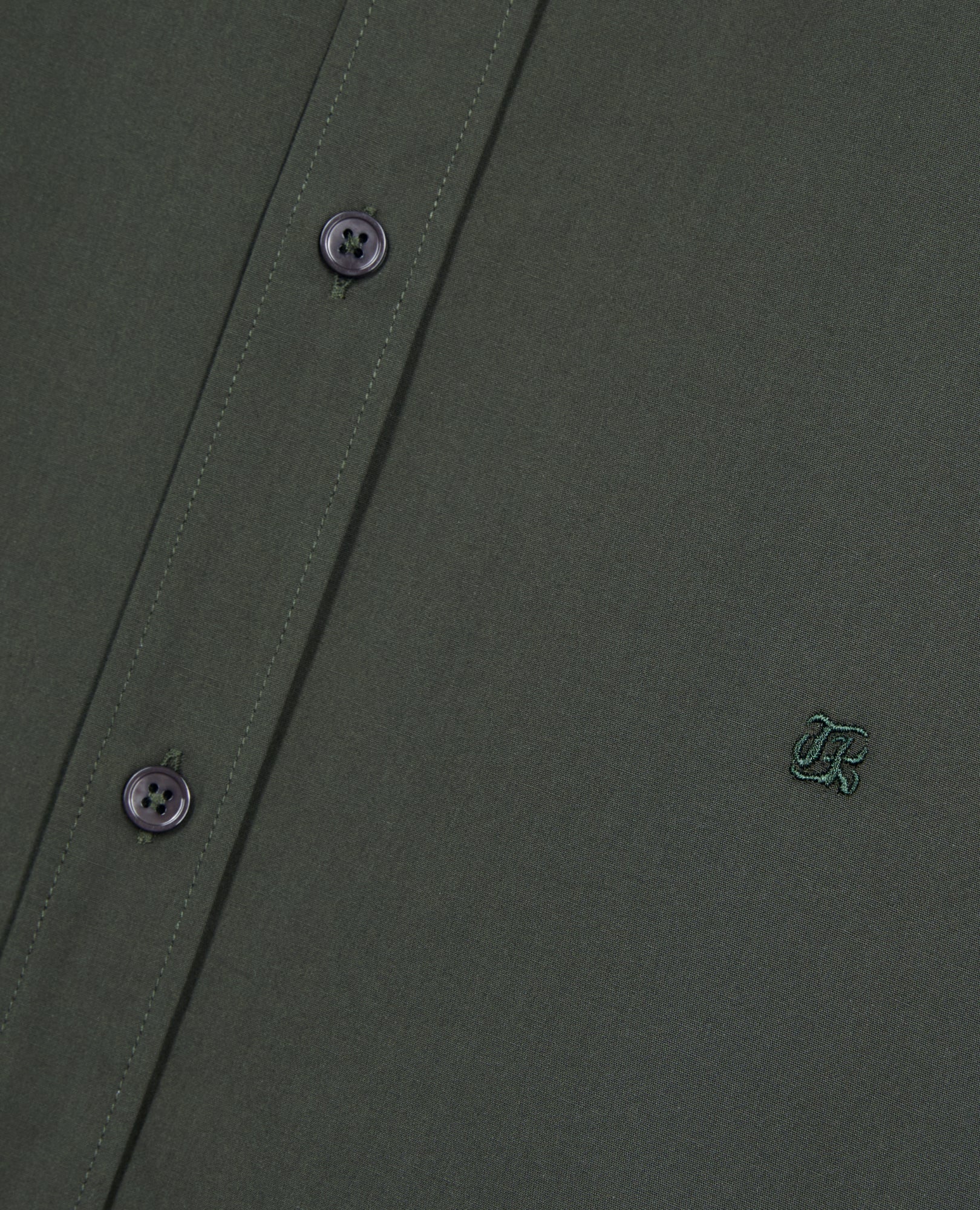 Khaki Poplin Shirt | Men | Dark Green