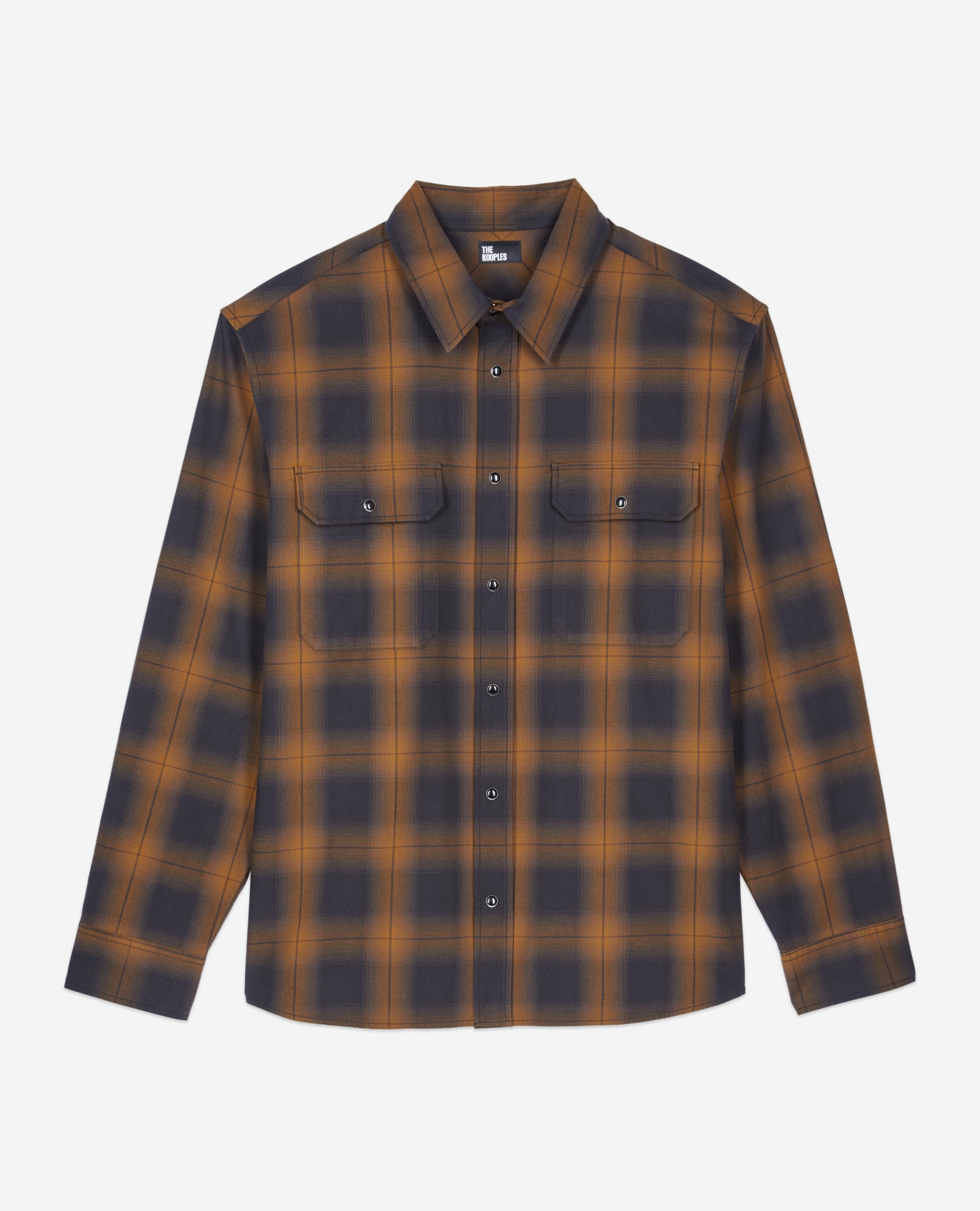 Black And Checked Overshirt | Men | Dark Brown