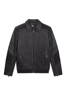 Leather Biker Jacket | Men | Black