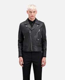 Leather Biker Jacket | Men | Black