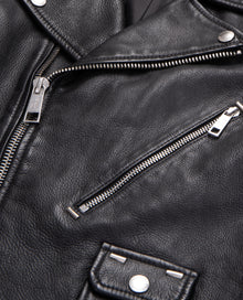 Leather Biker Jacket | Men | Black