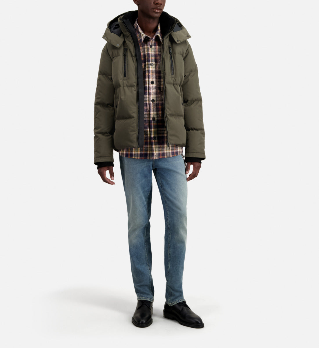 Hooded Puffer Jacket | Men | Khaki