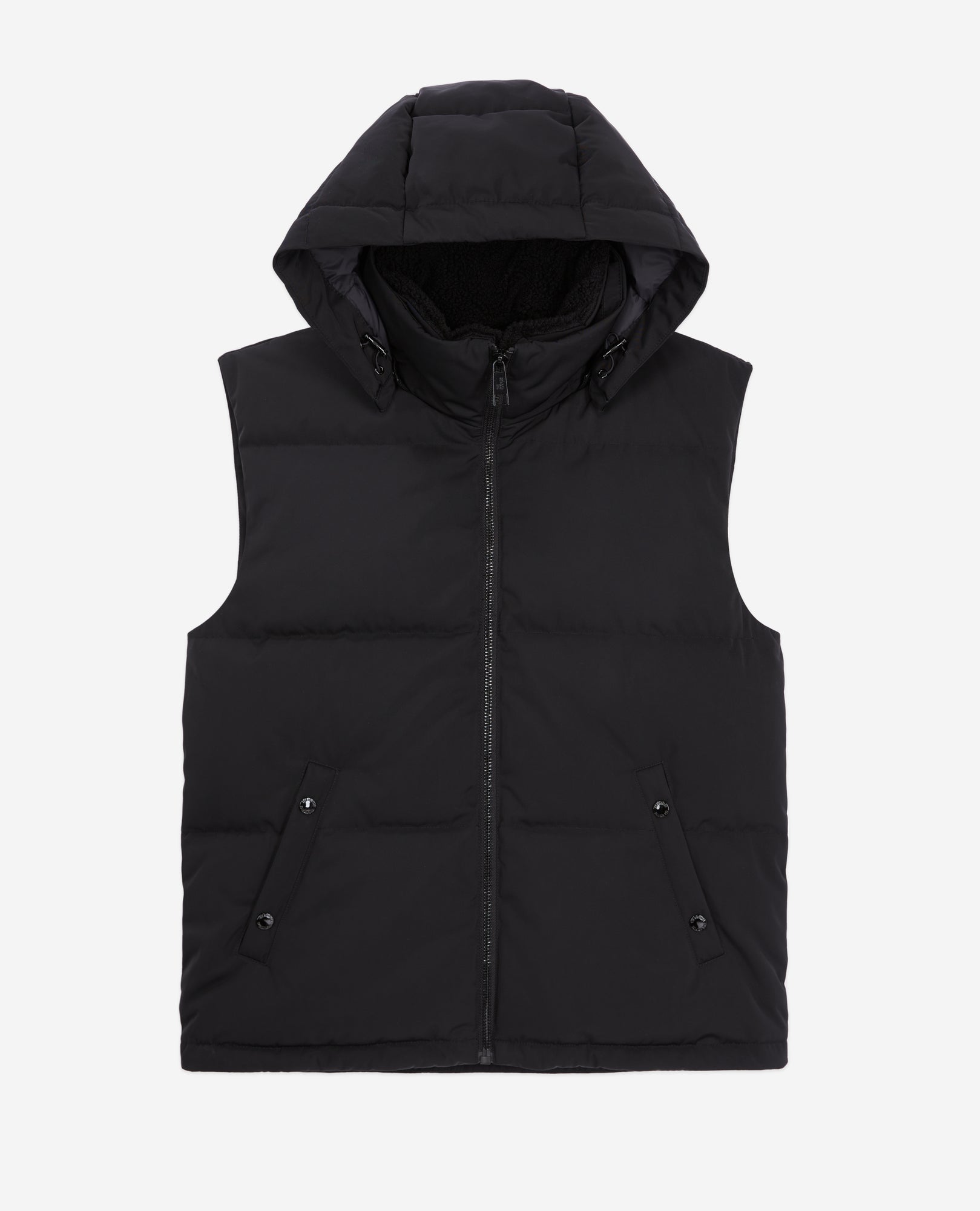 Sleeveless Hooded Puffer Jacket | Men | Black