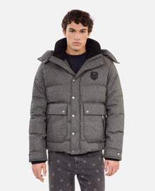 Grey Flannel Down Jacket | Men | Gris Clair