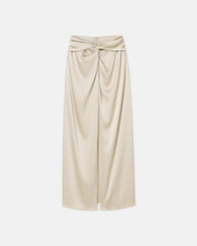 Heida Slip Satin Wrap Skirt | Porcelain