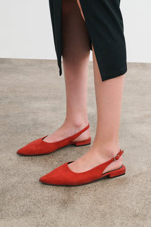 Jeanne Flats | Red Suede