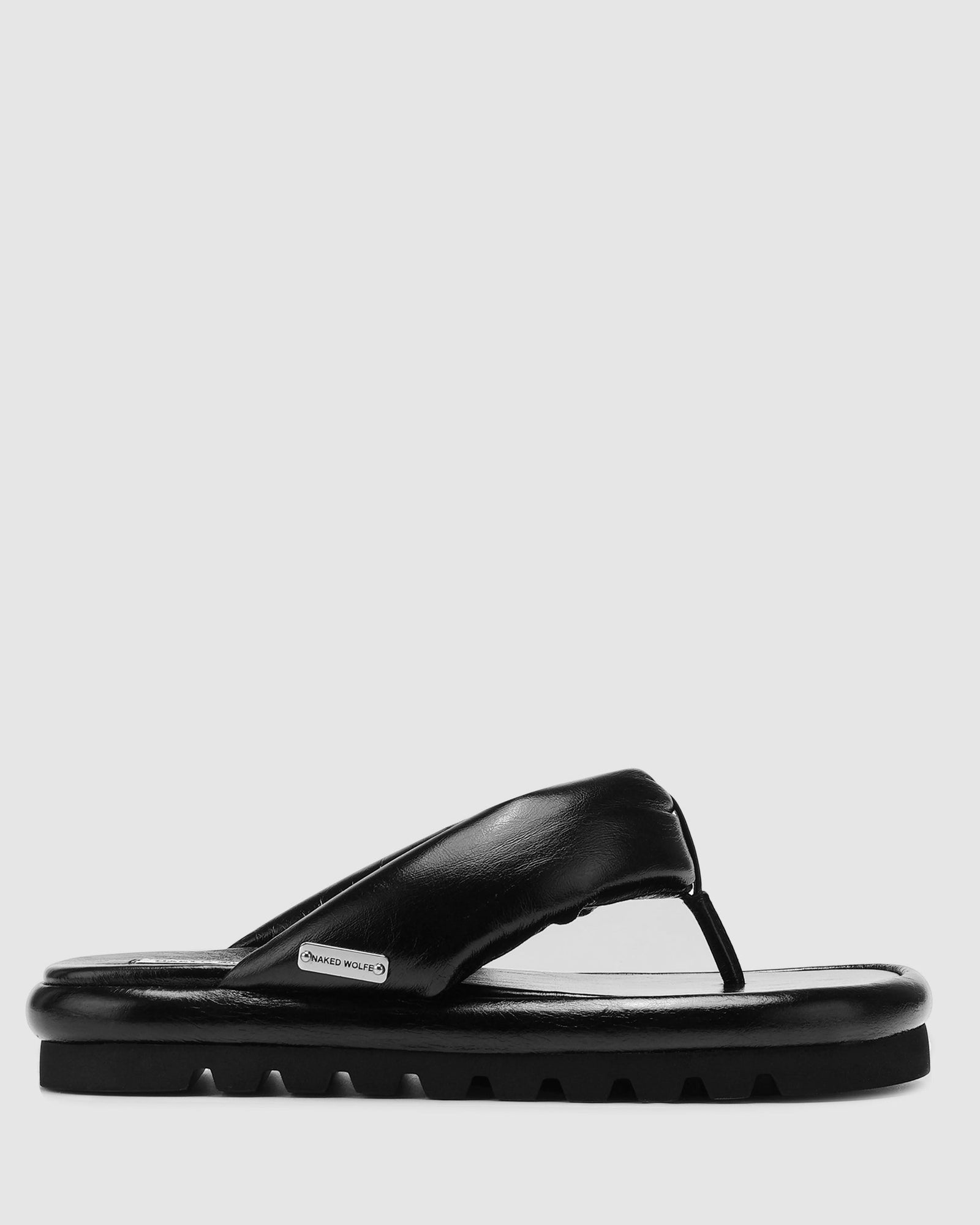 Womens | Hilary Leather Thong | Black