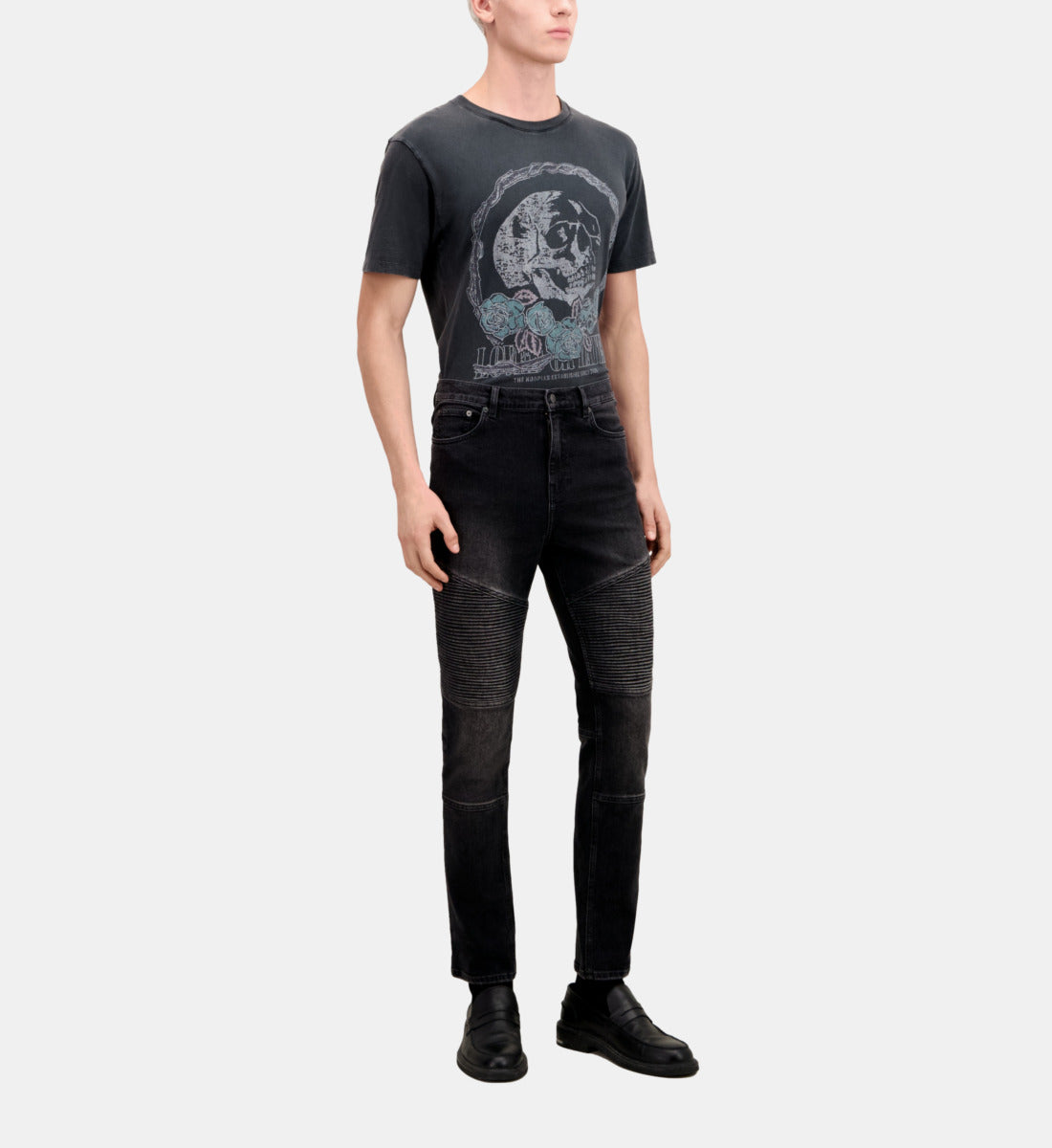 Slim Biker Jeans | Men | Black Washed