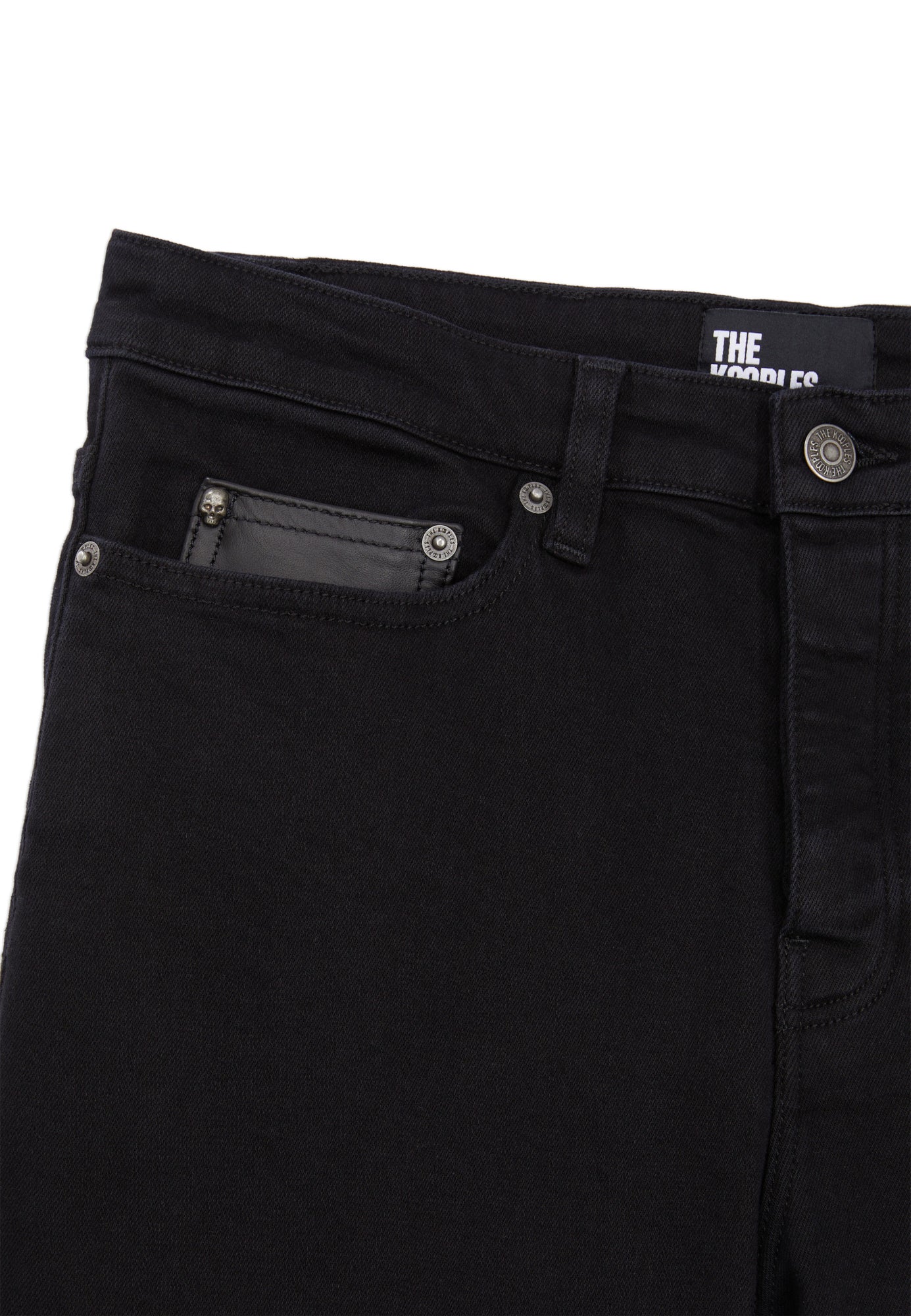 Slim Jeans With Leather Pocket | Men | Black