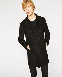 Velvet Detail Coat | Men | Black