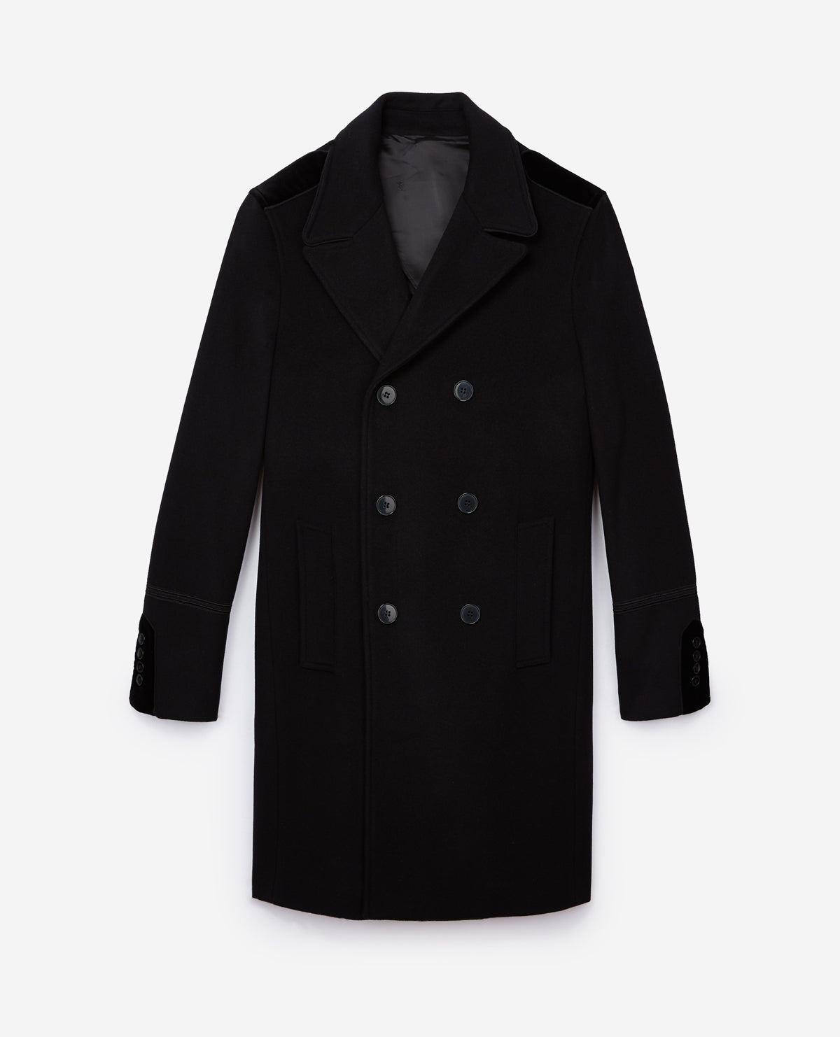 Velvet Detail Coat | Men | Black