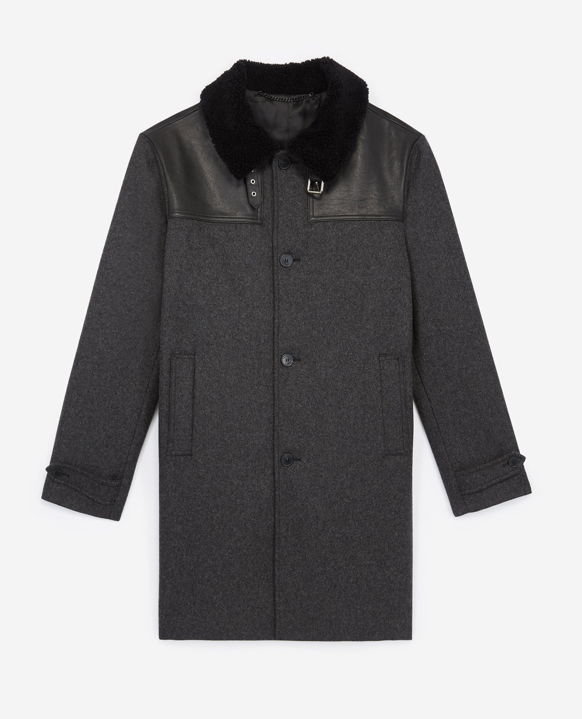 Long Coat With Front Patch Pockets | Men | Anthracite