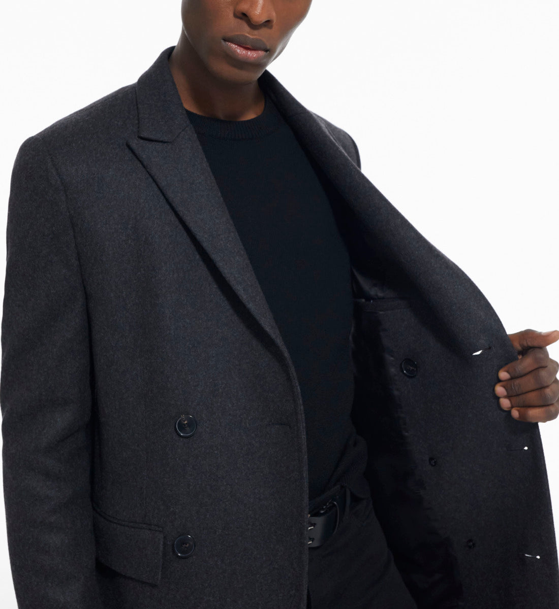 Long Gray Wool Coat | Men | Grey