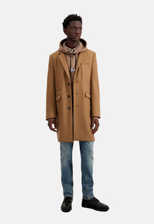 Long Coat In Wool Blend | Men | Camel