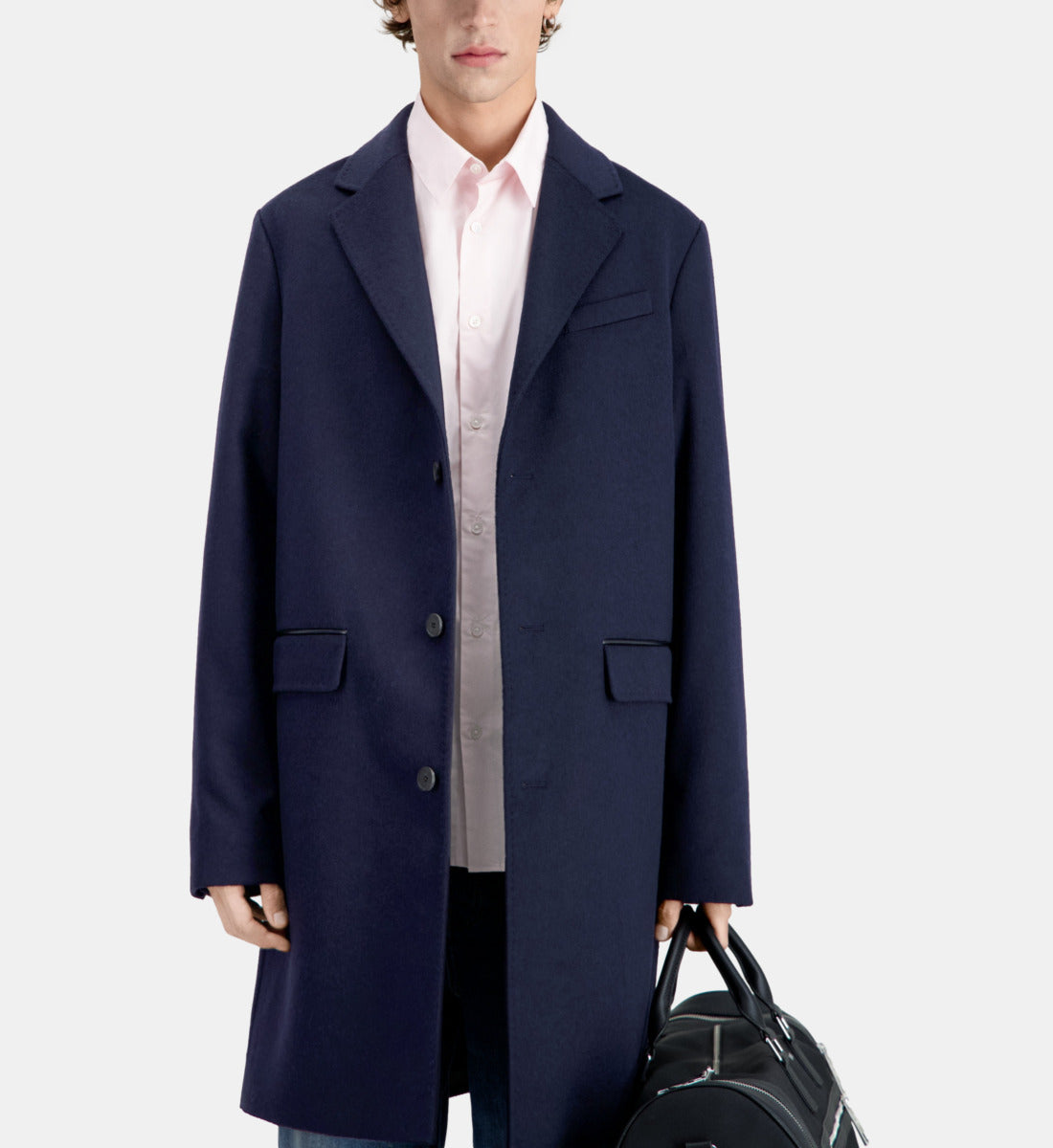 Long Blue Cashmere Coat | Men | Dark Navy