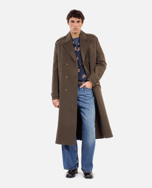 Long Officer-Style Coat | Men | Khaki