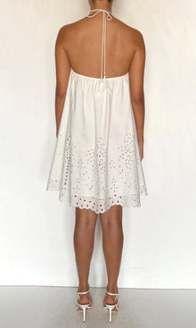 Hemant And Nandita | Bagh Cotton Halter Mini Dress | White