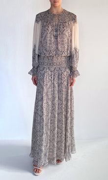 Womens | Chavi Viscose Flat Chiffon Smocked Detail Maxi Dress | Eggshell