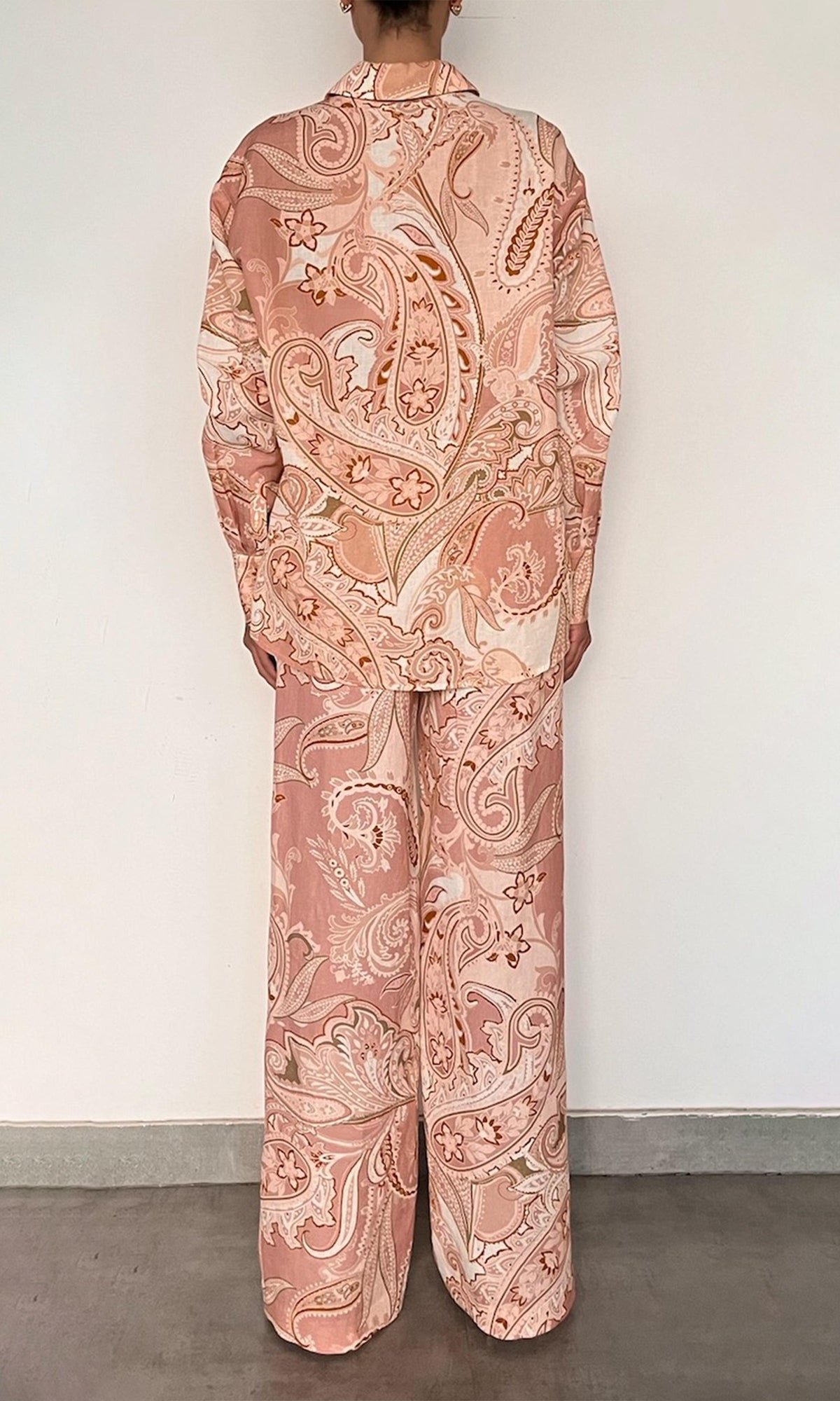 Hemant And Nandita | Fiza Cotton Over Sized Shirt | Powder Pink