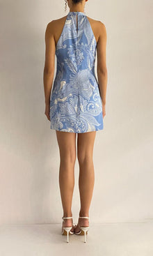 Hemant And Nandita | Fiza Poly Satin Lycra Mini Dress | Powder Blue