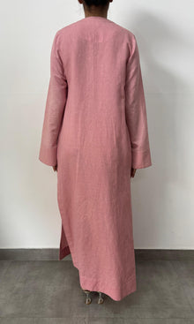Womens | Inv Linen Cotton Long Kaftan | Pink