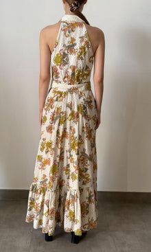 Hemant And Nandita | Inv Cotton Schiffly Long Dress With Buckle Belt | White