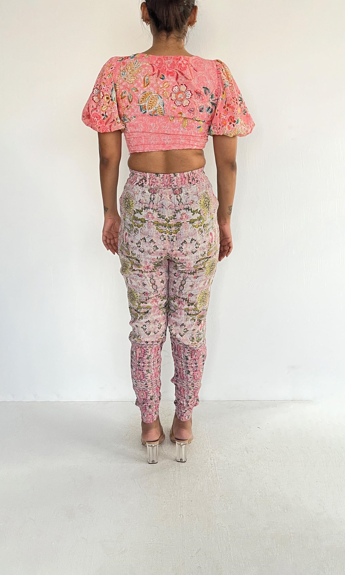 Hemant And Nandita | Inv Cotton Schiffli Top | Pink