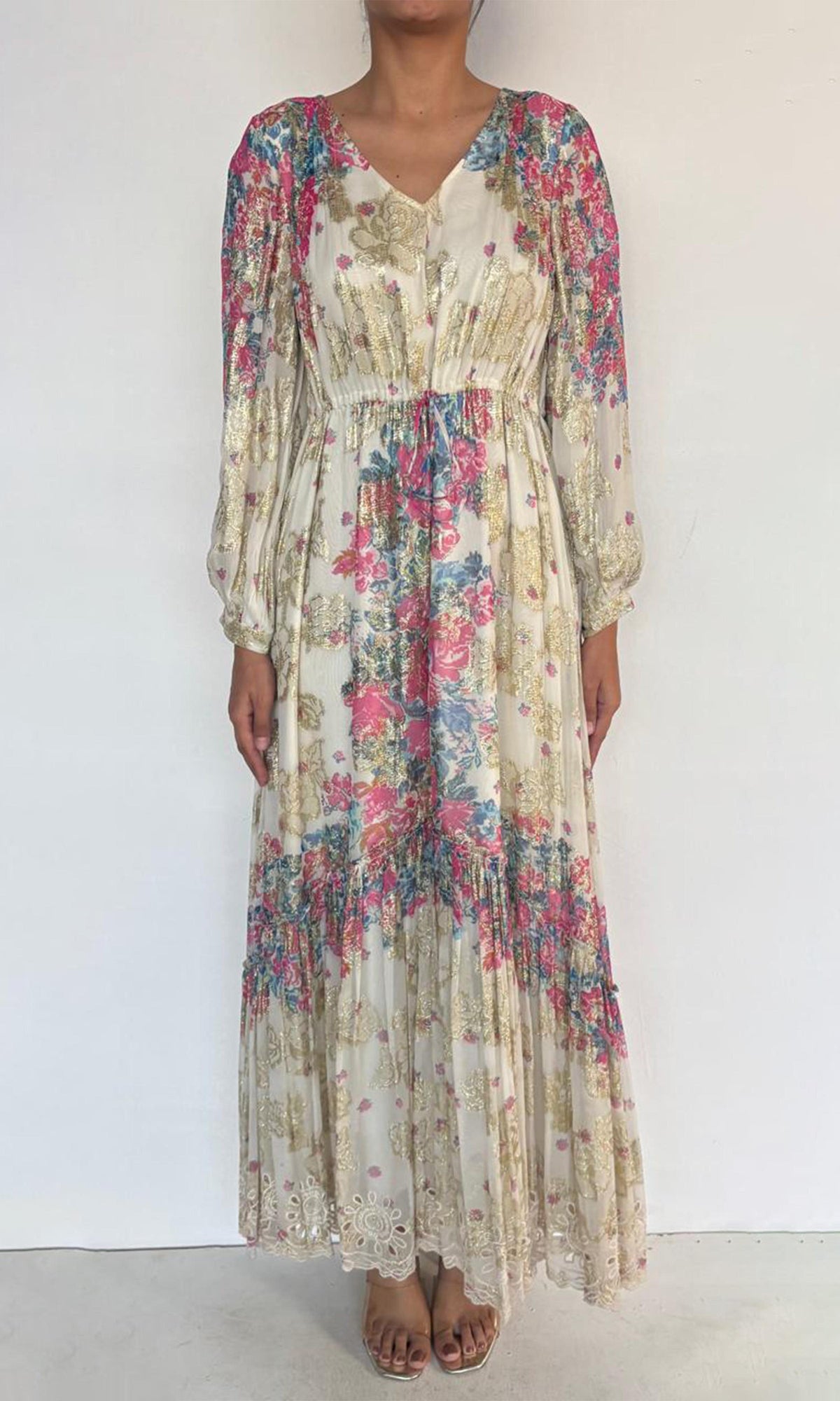 Hemant And Nandita | Mila Viscose Kaftan | White Multi