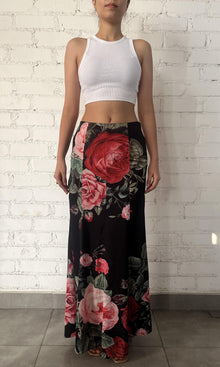 Hemant And Nandita | Maaz Viscose Satin Lycra Long Skirt | Black