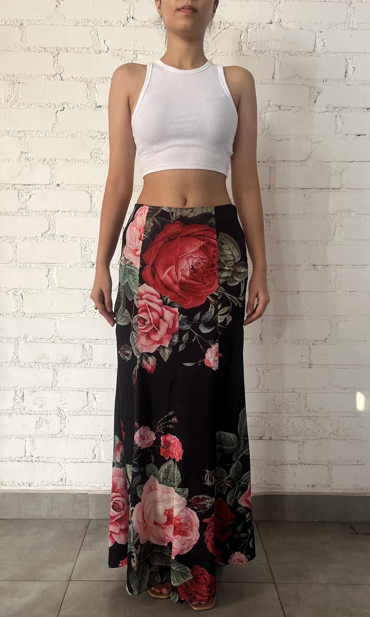 Hemant And Nandita | Maaz Viscose Satin Lycra Long Skirt | Black